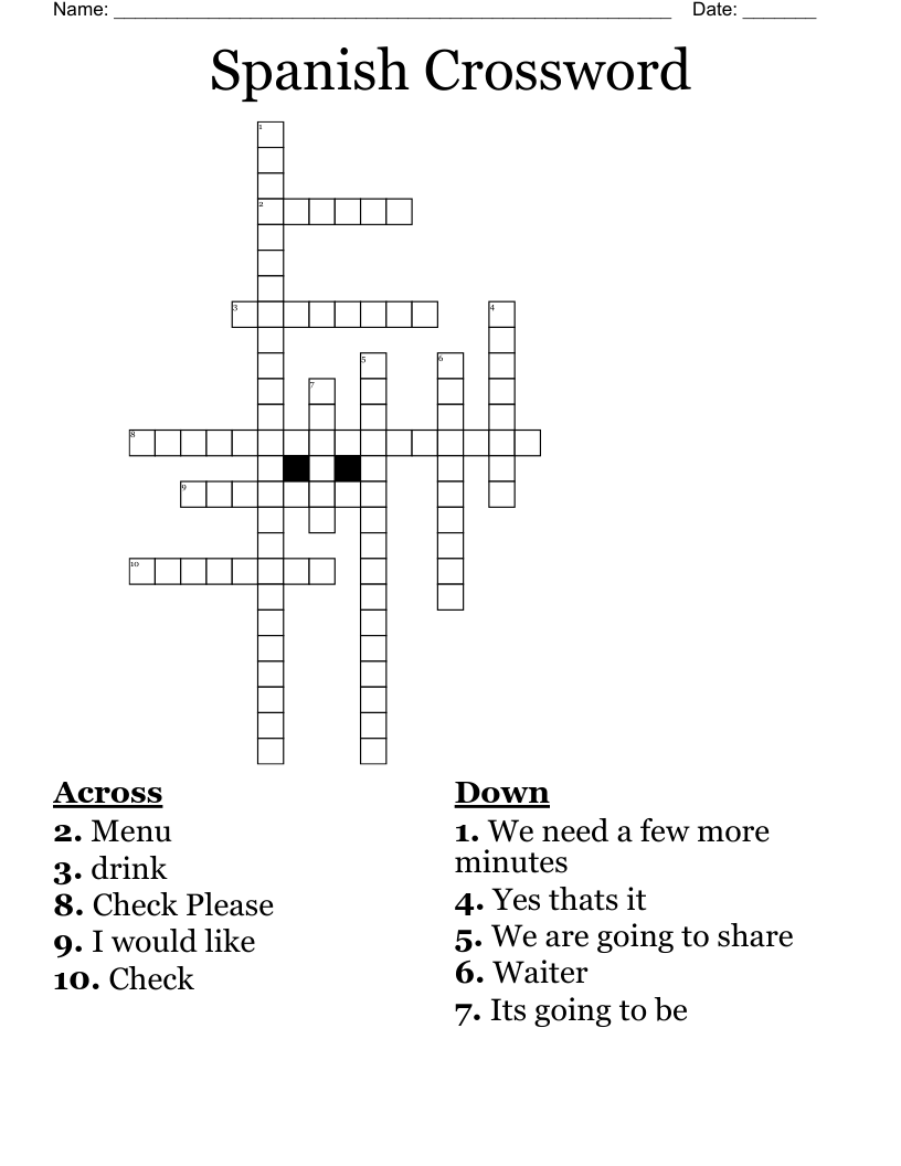 Spanish Crossword
