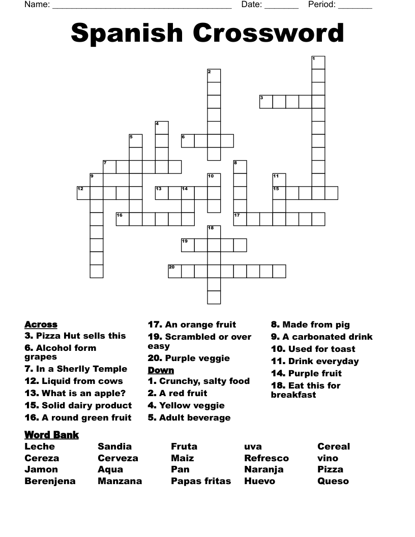 Spanish Crossword