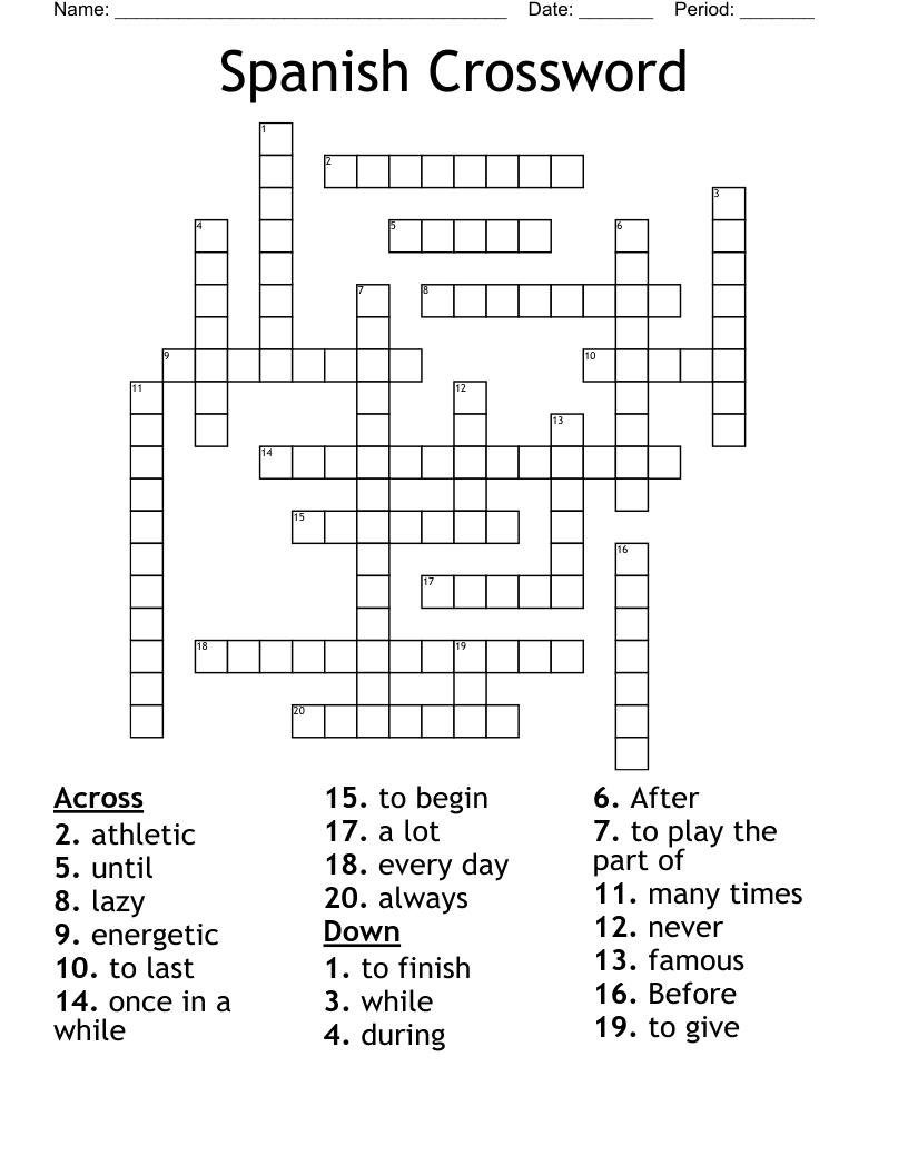 Spanish Crossword