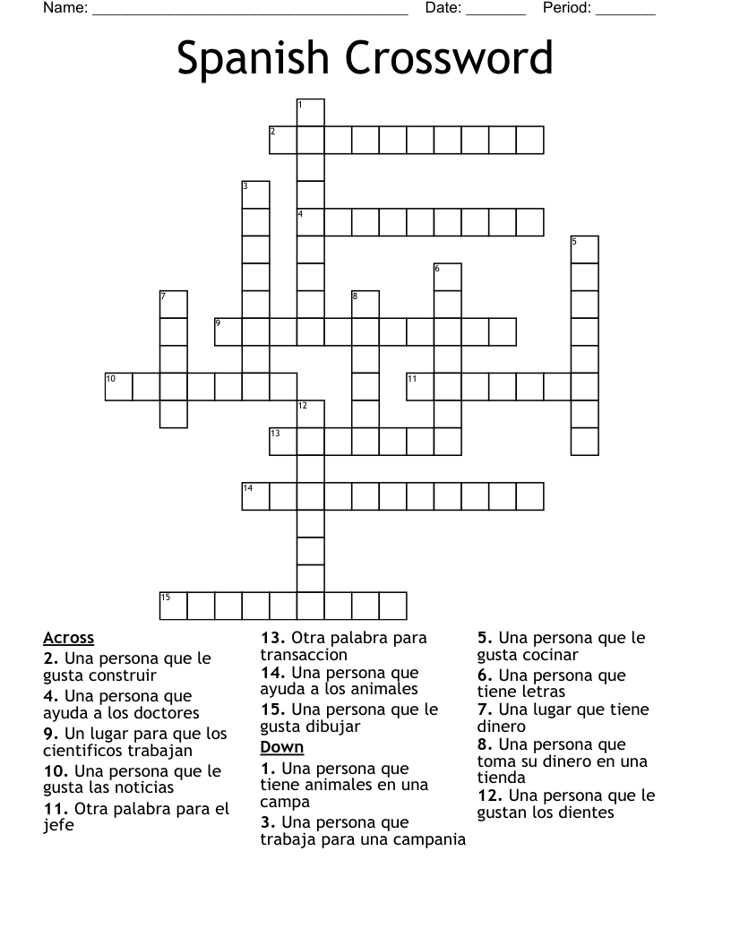 Spanish Crossword