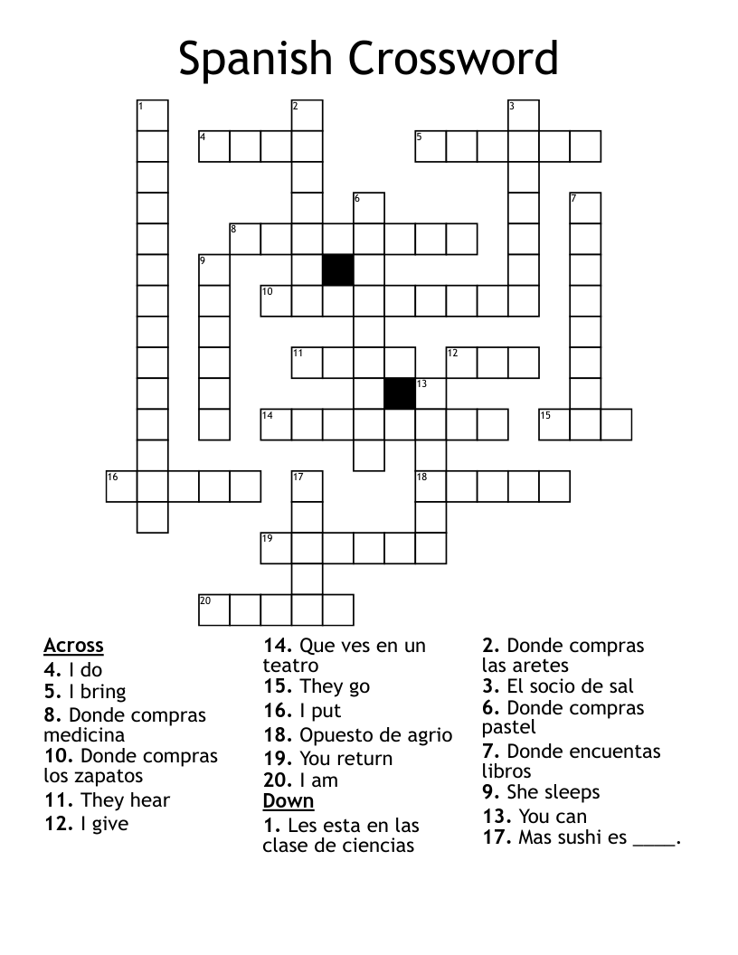 Spanish Crossword