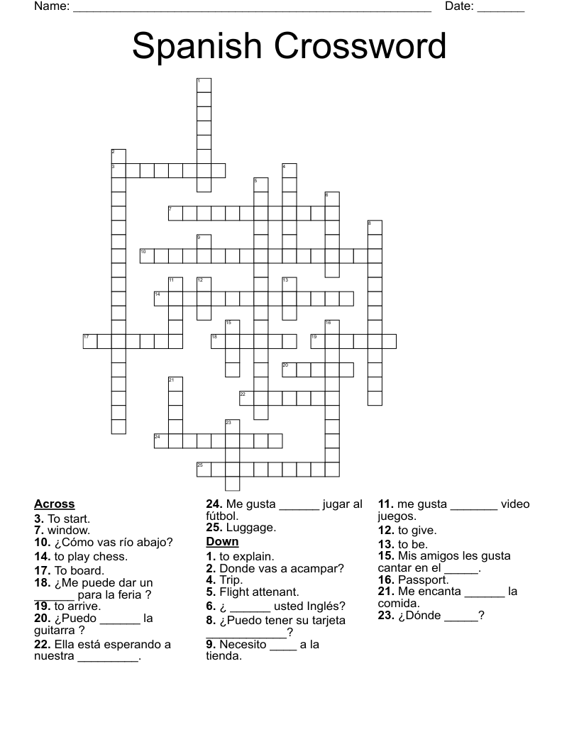 Spanish Crossword