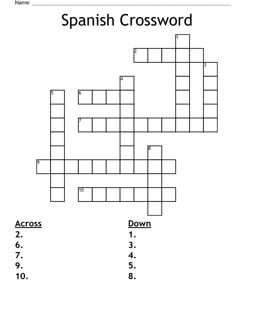 Spanish Crossword