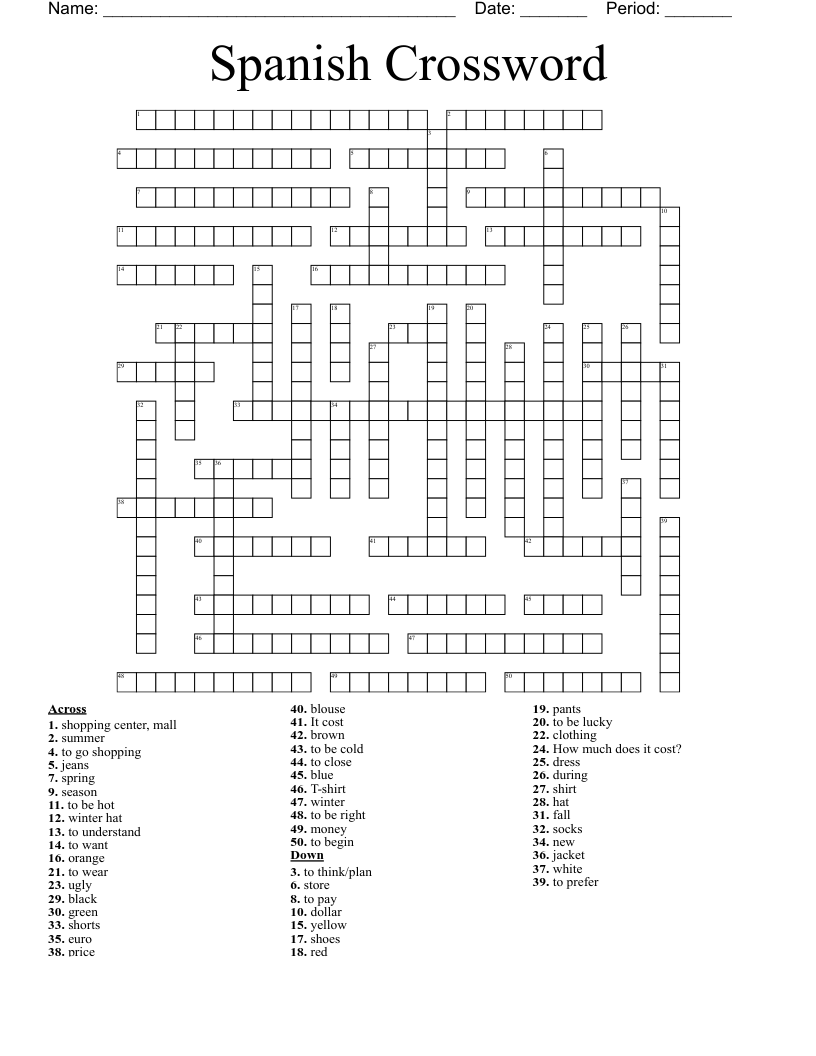 Spanish Crossword