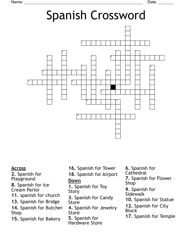 Spanish Crossword