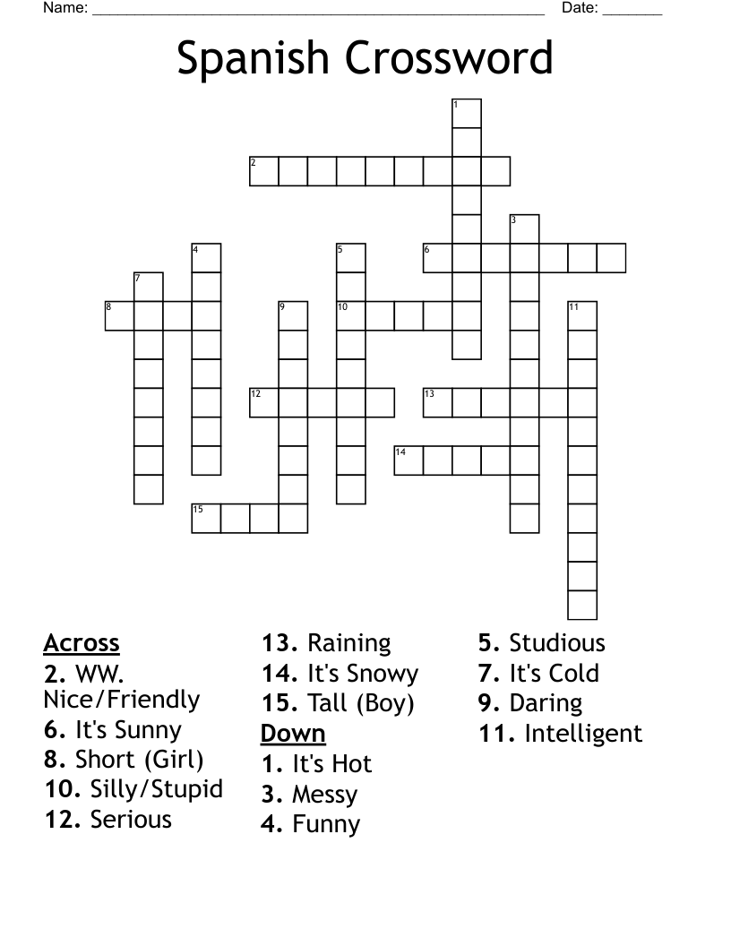 Spanish Crossword