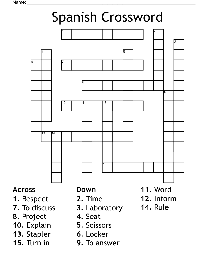 Spanish Crossword