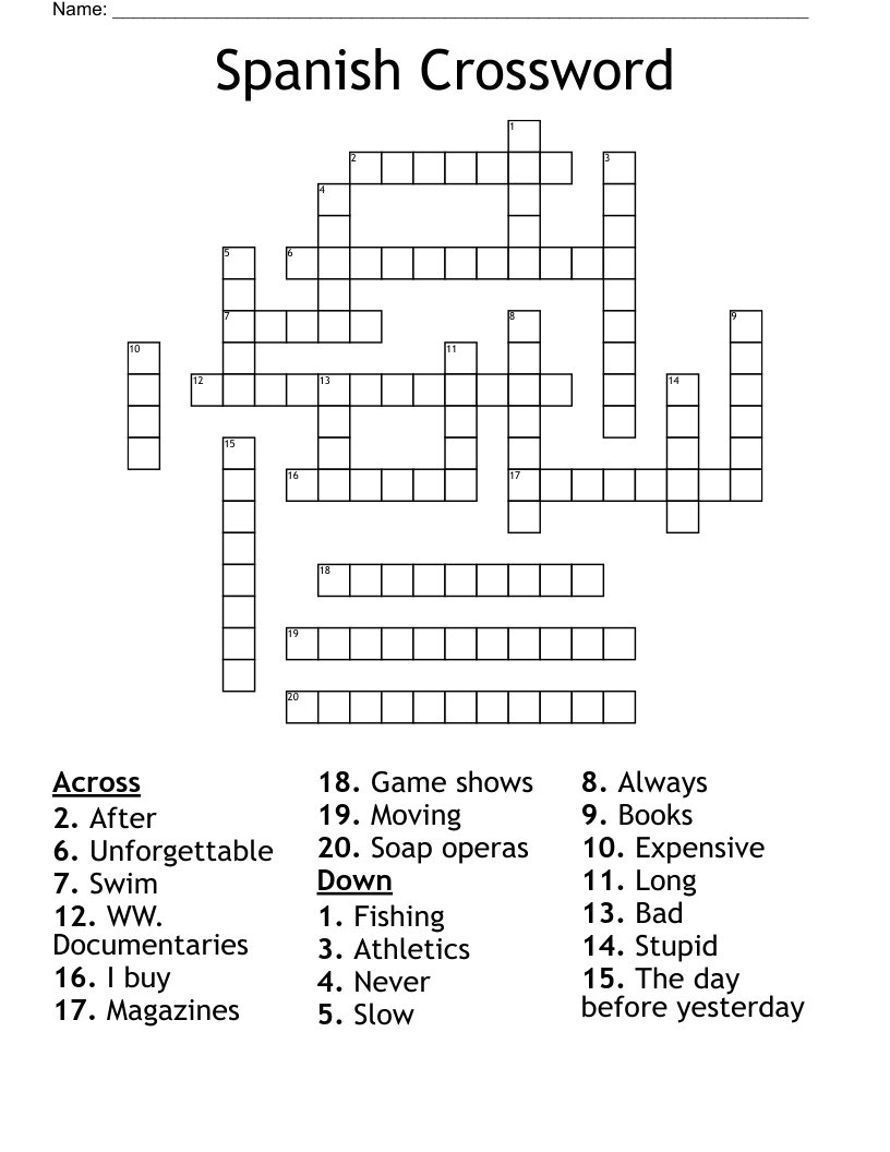 Spanish Crossword