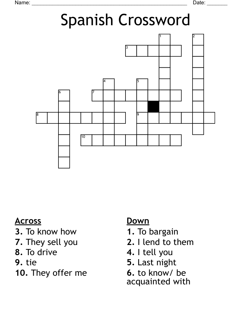 Spanish Crossword
