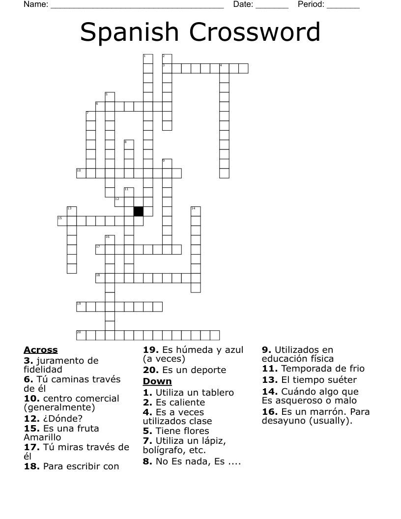 Spanish Crossword