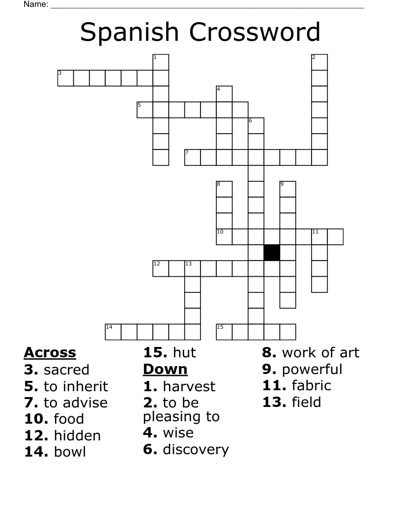 Spanish Crossword