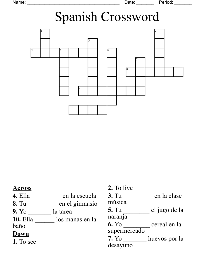 Spanish Crossword