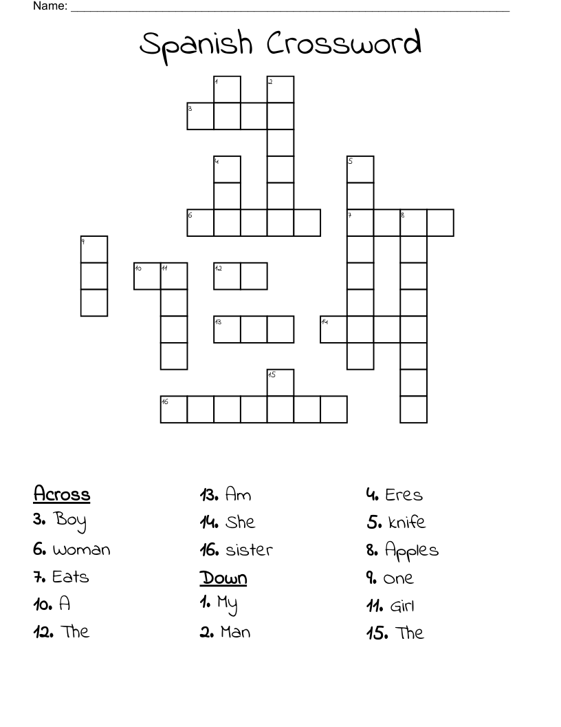 Spanish Crossword