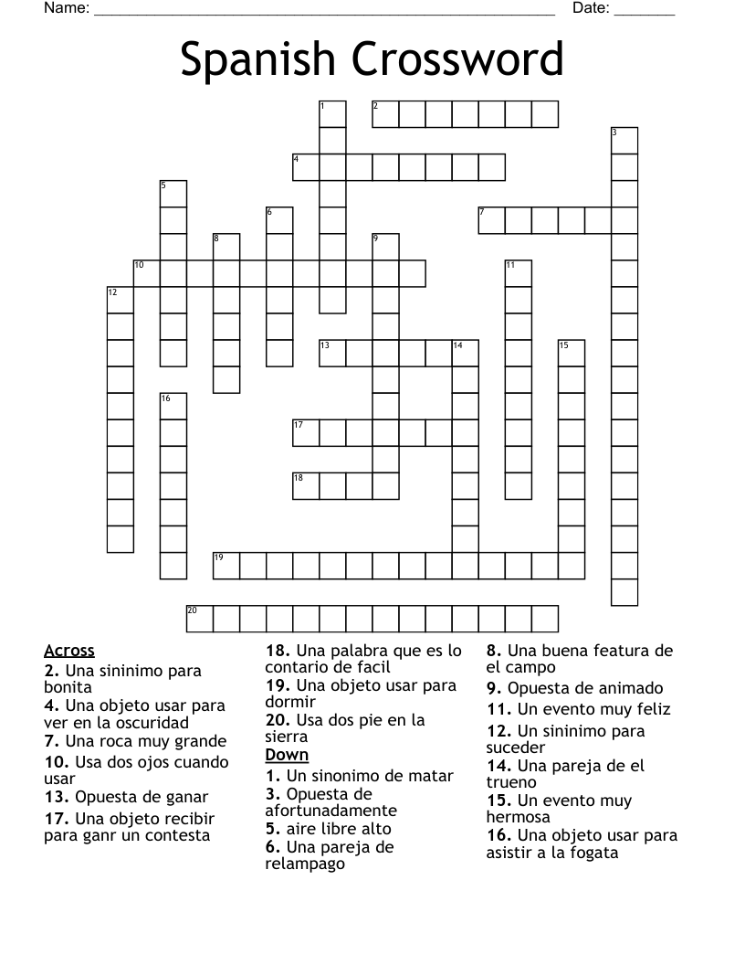 Spanish Crossword