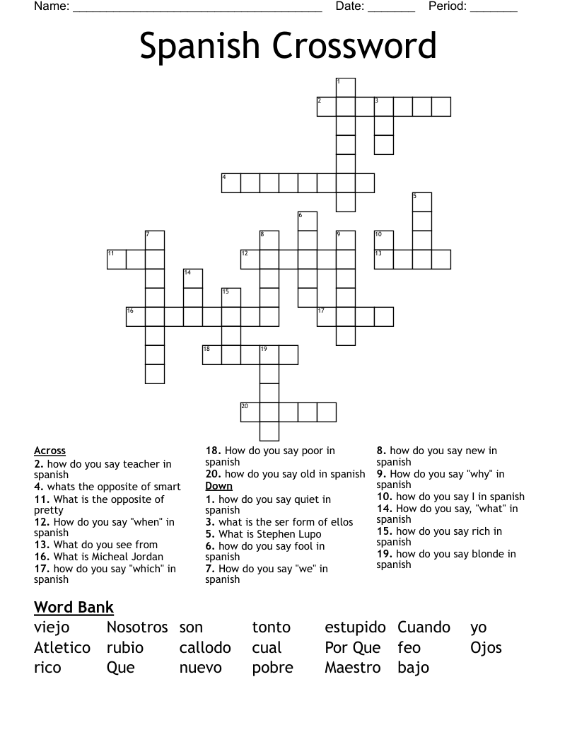 Spanish Crossword