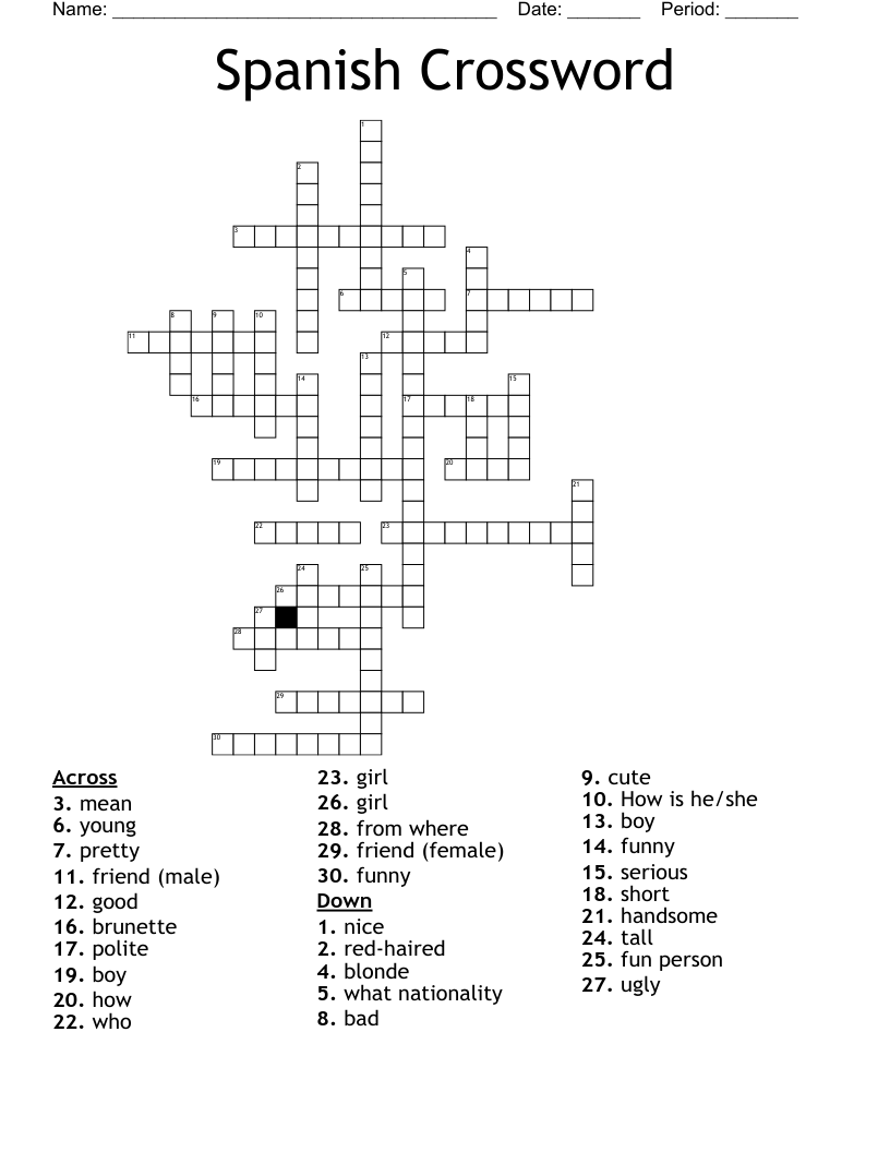 Spanish Crossword