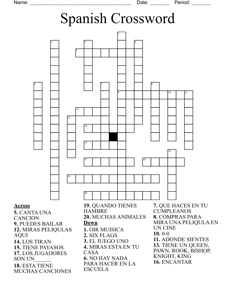 Spanish Crossword