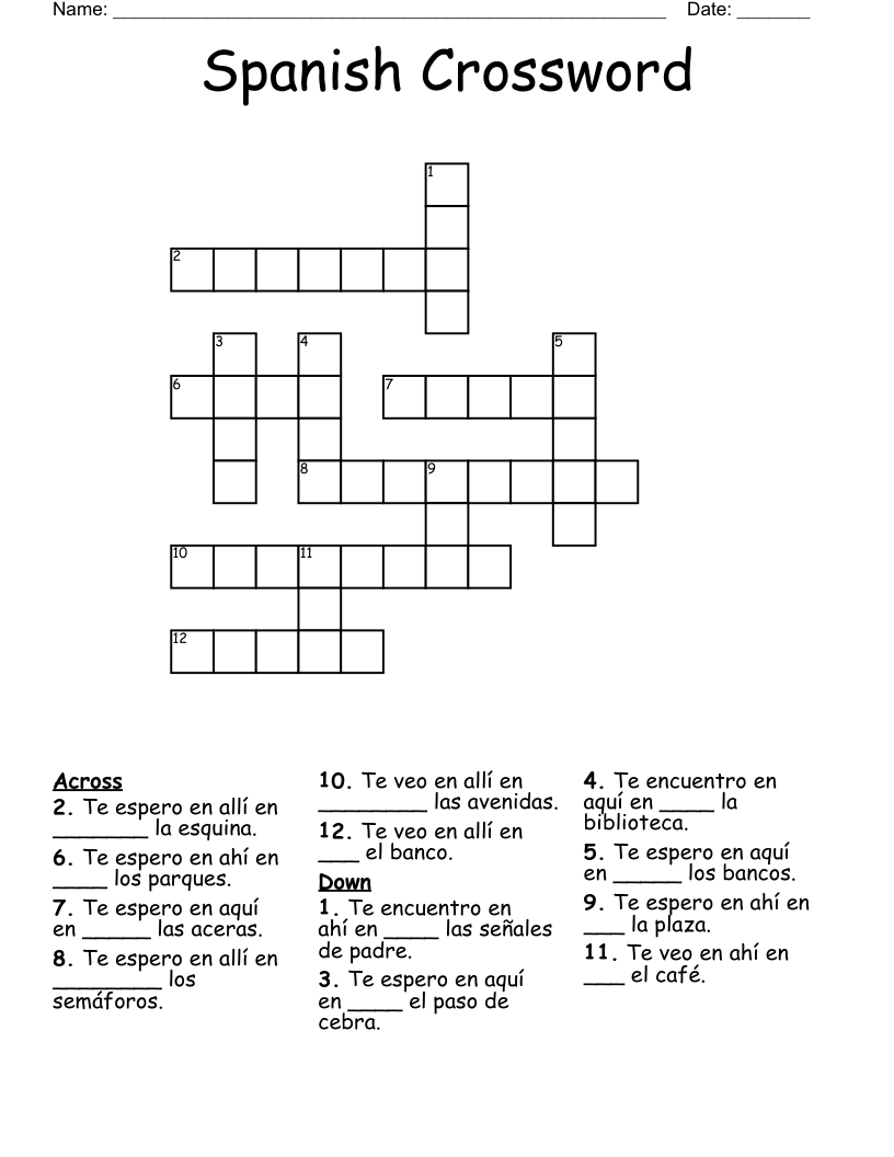 Spanish Crossword