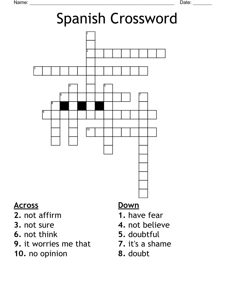 Spanish Crossword