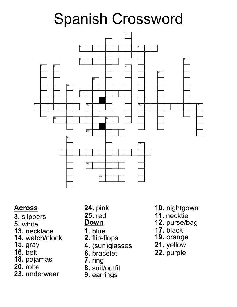 Spanish Crossword