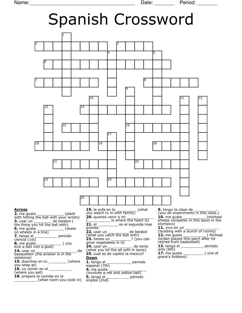 Spanish Crossword