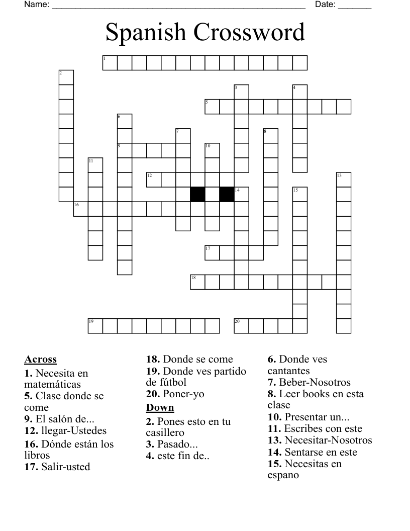 Spanish Crossword
