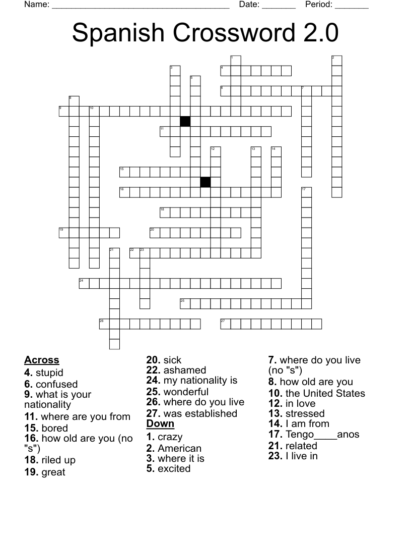 Spanish Crossword 2.0