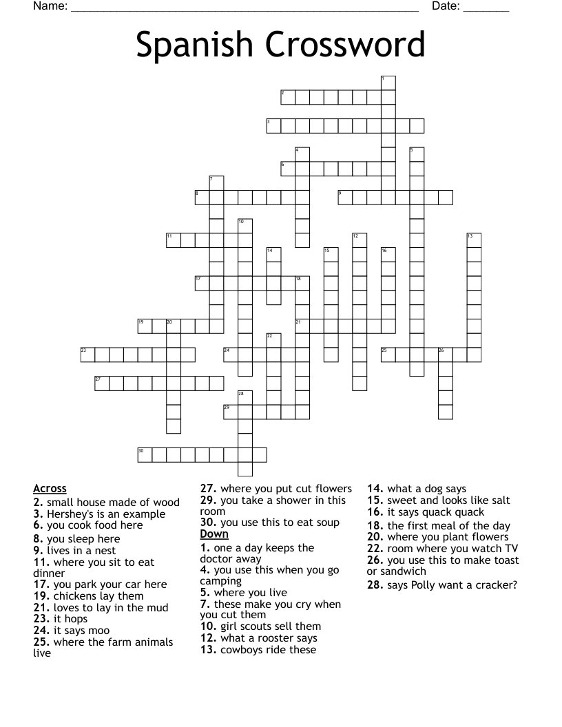 Spanish Crossword