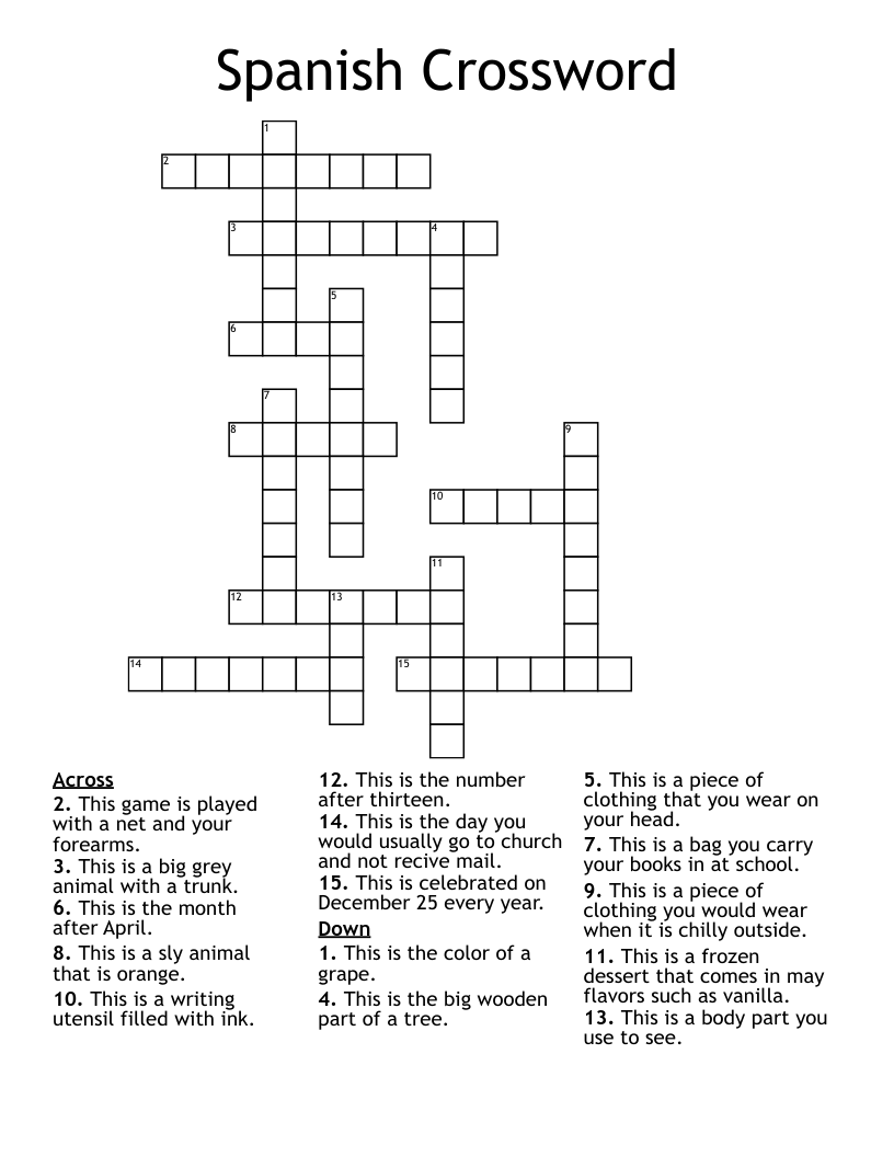 Spanish Crossword