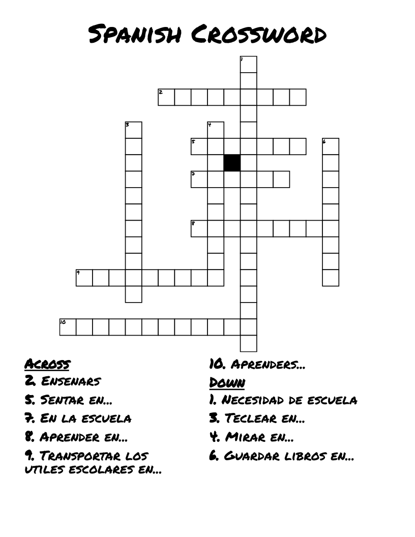 Spanish Crossword