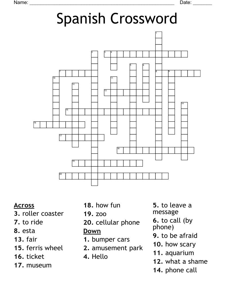 Spanish Crossword