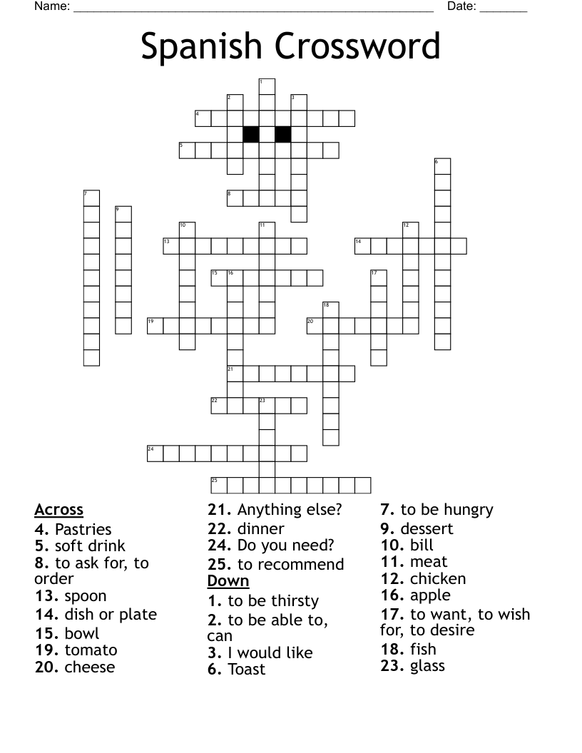 Spanish Crossword