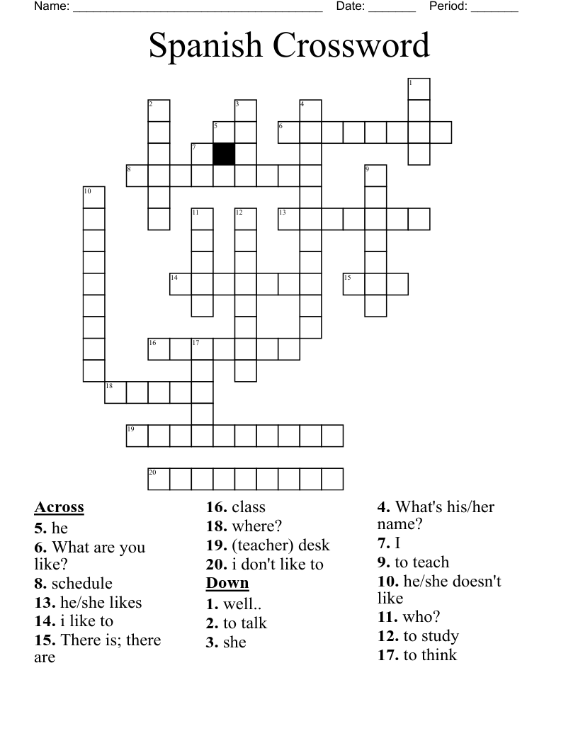 Spanish Crossword