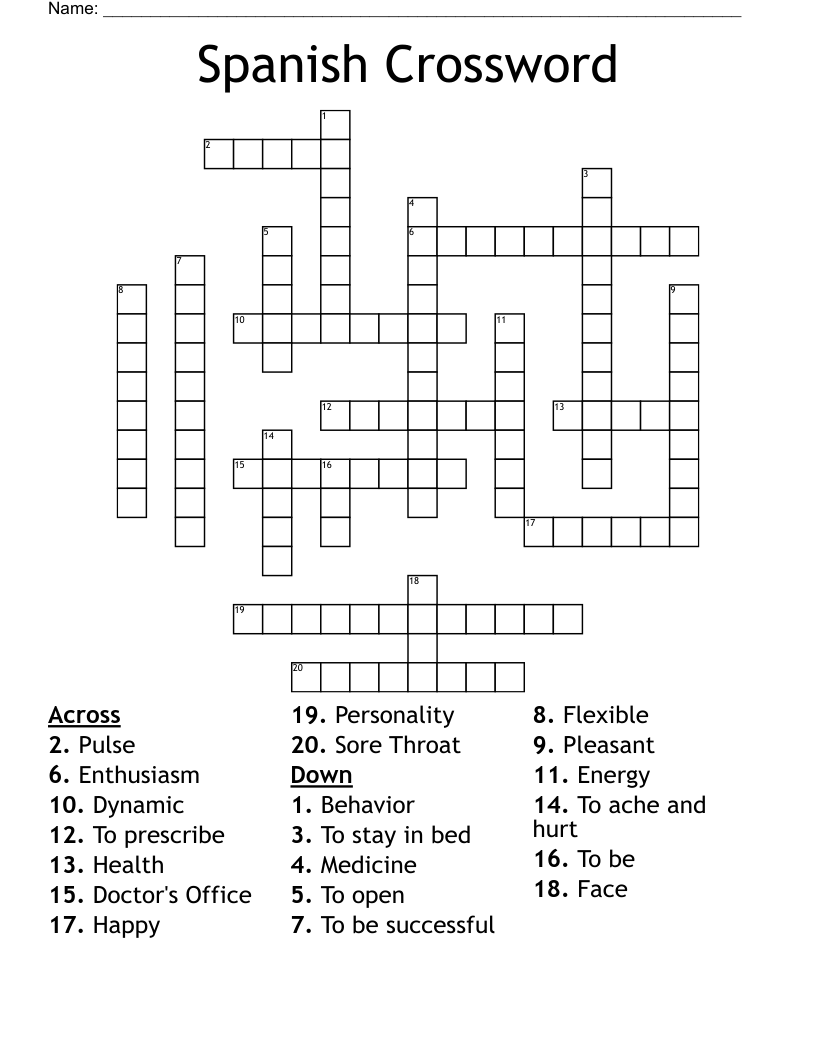 Spanish Crossword