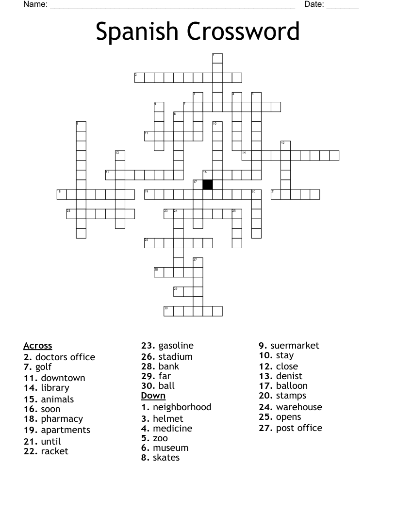 Spanish Crossword