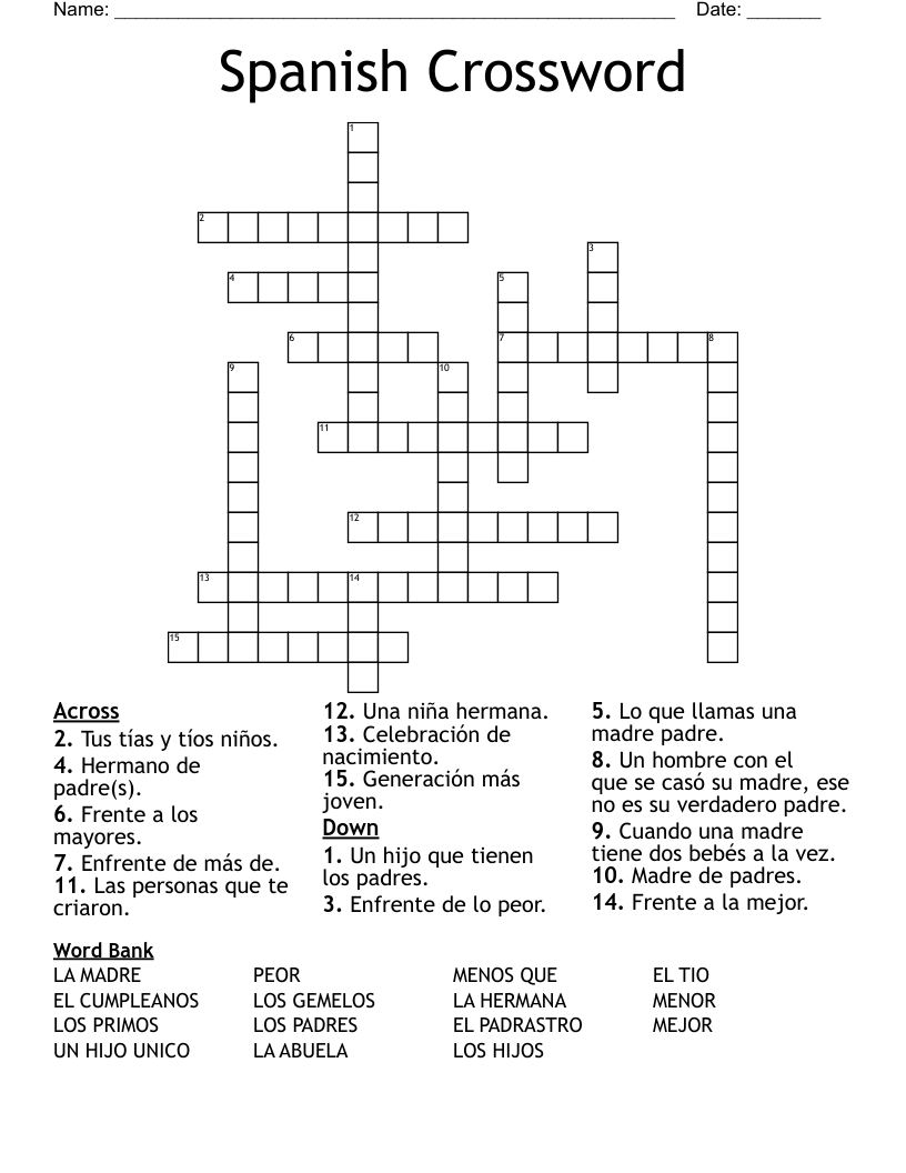 Spanish Crossword