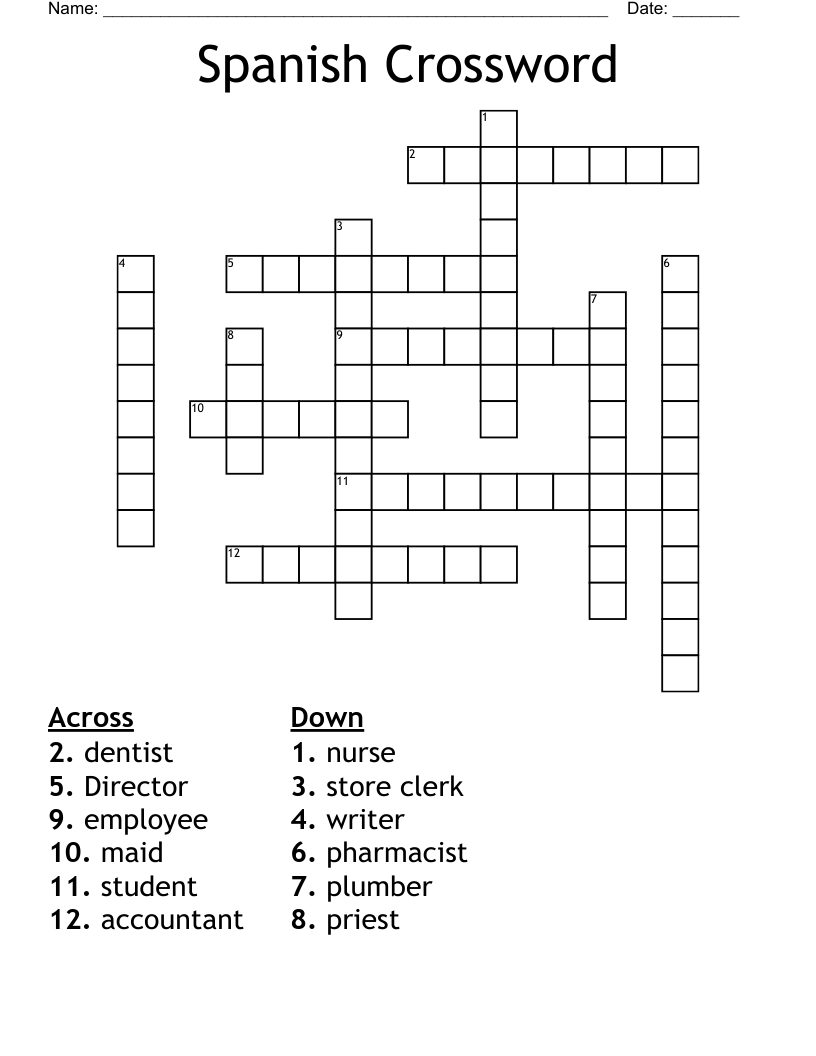 Spanish Crossword