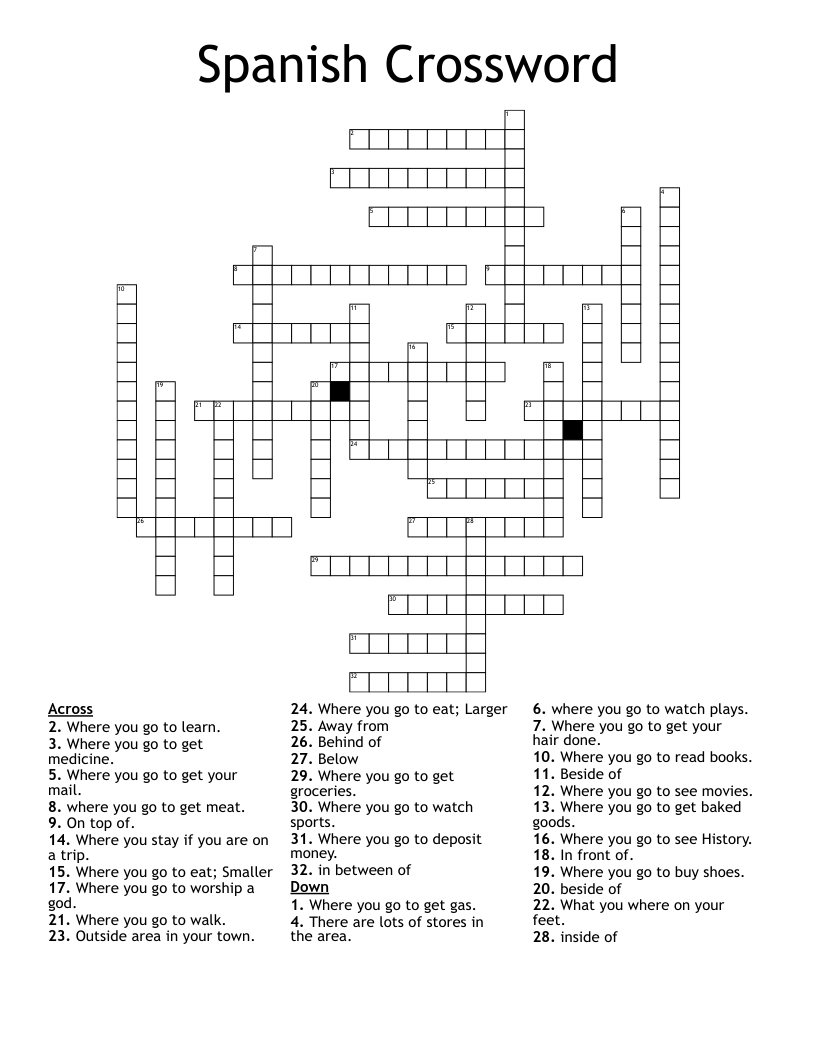 Spanish Crossword