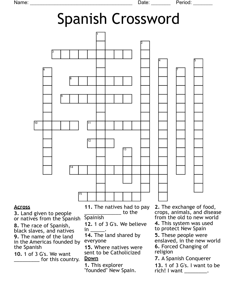 Spanish Crossword