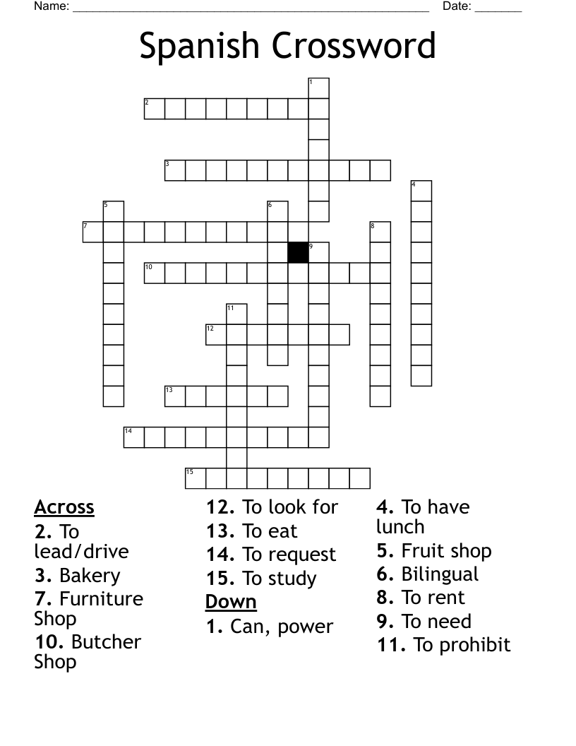 Spanish Crossword
