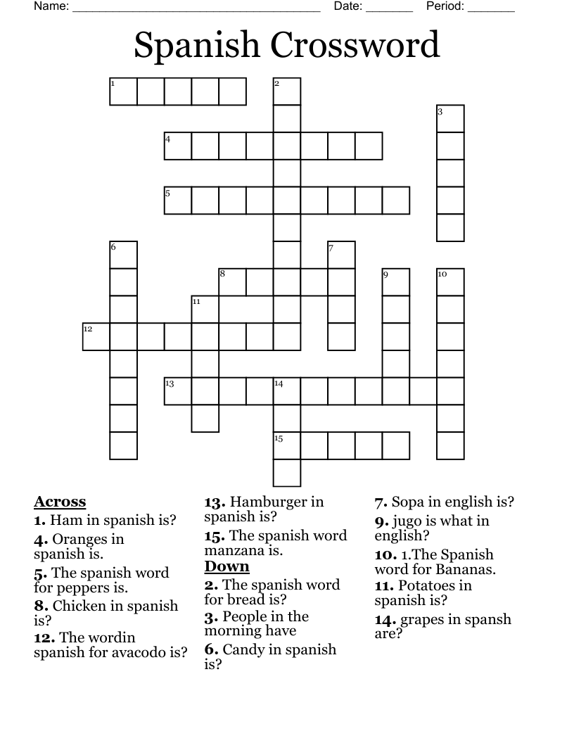 Spanish Crossword