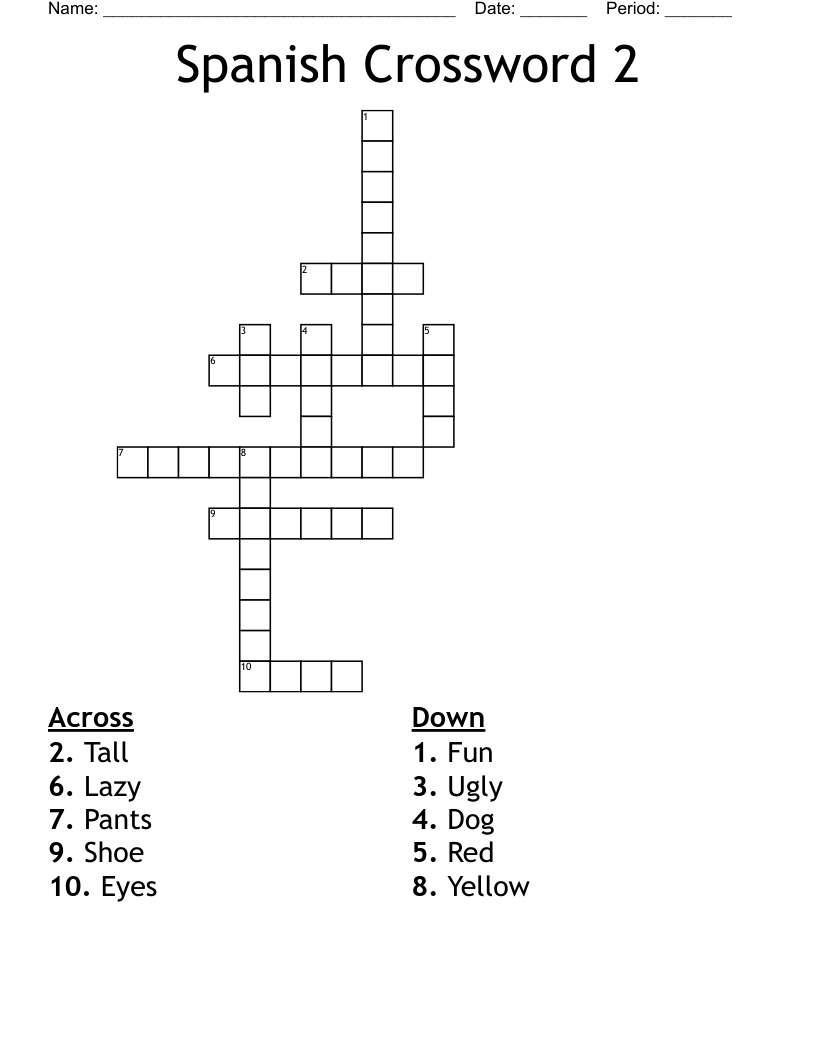 Spanish Crossword 2