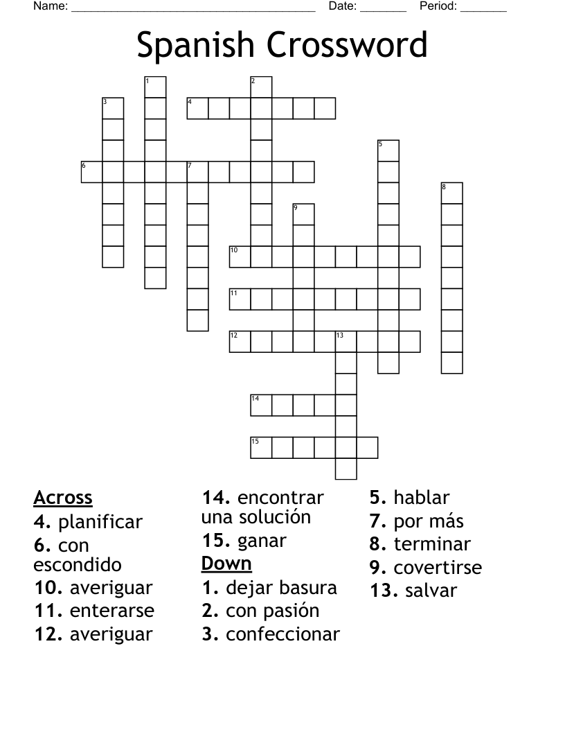 Spanish Crossword