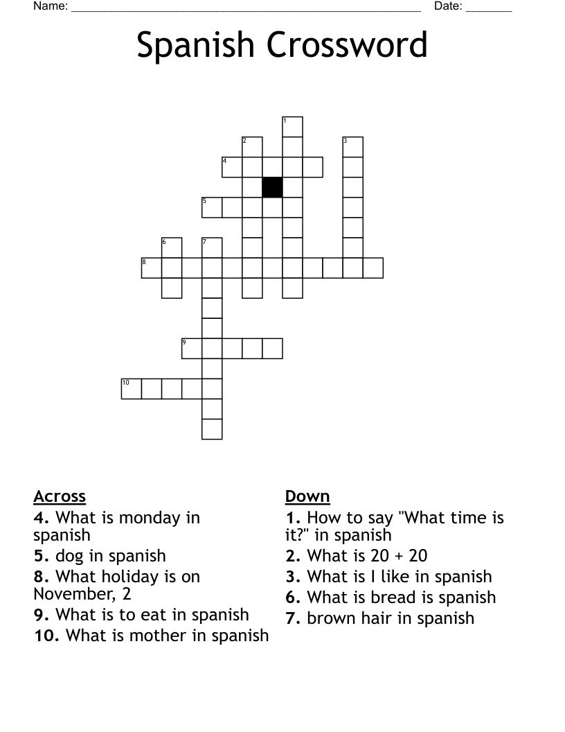 Spanish Crossword