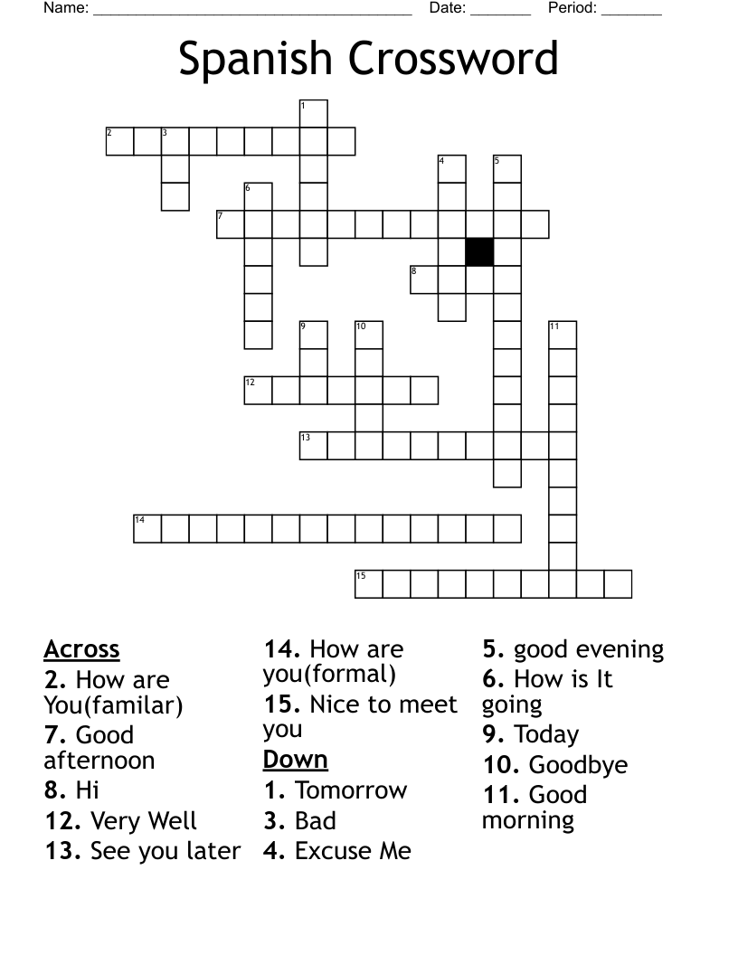 Spanish Crossword