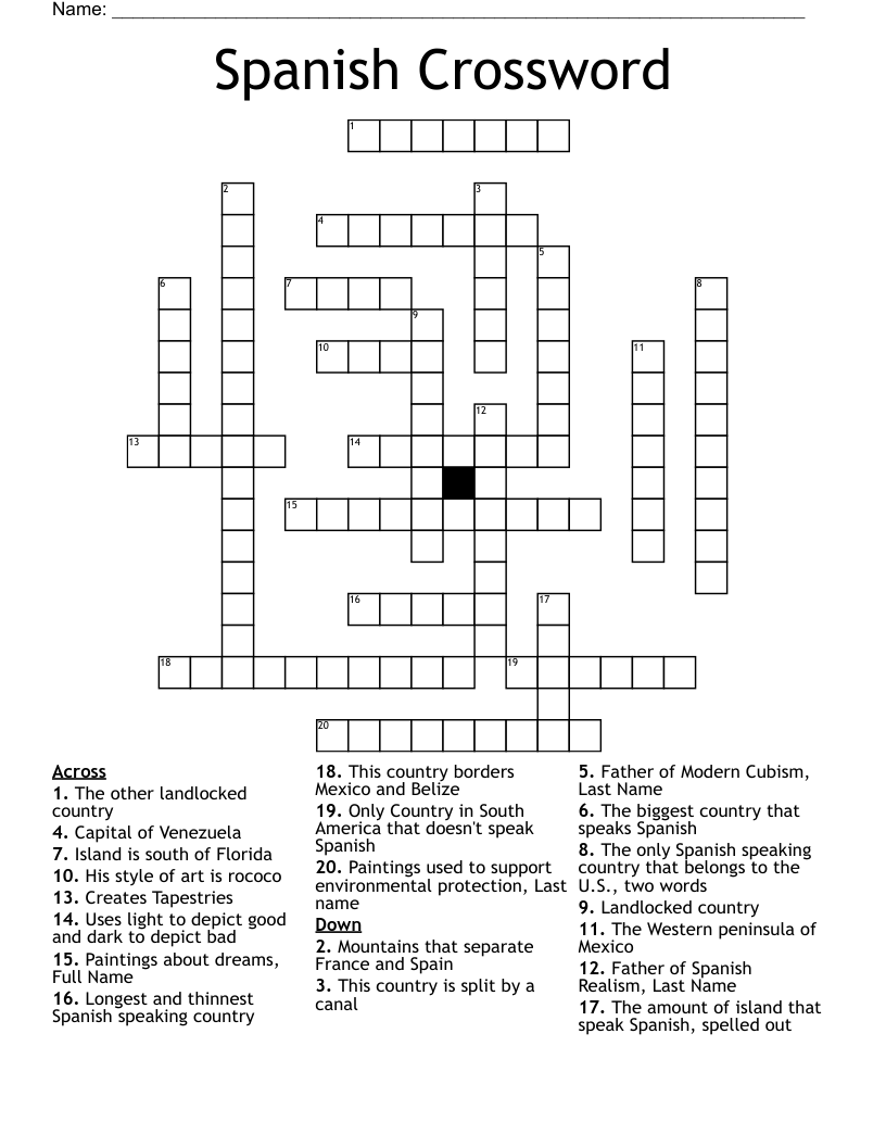 Spanish Crossword