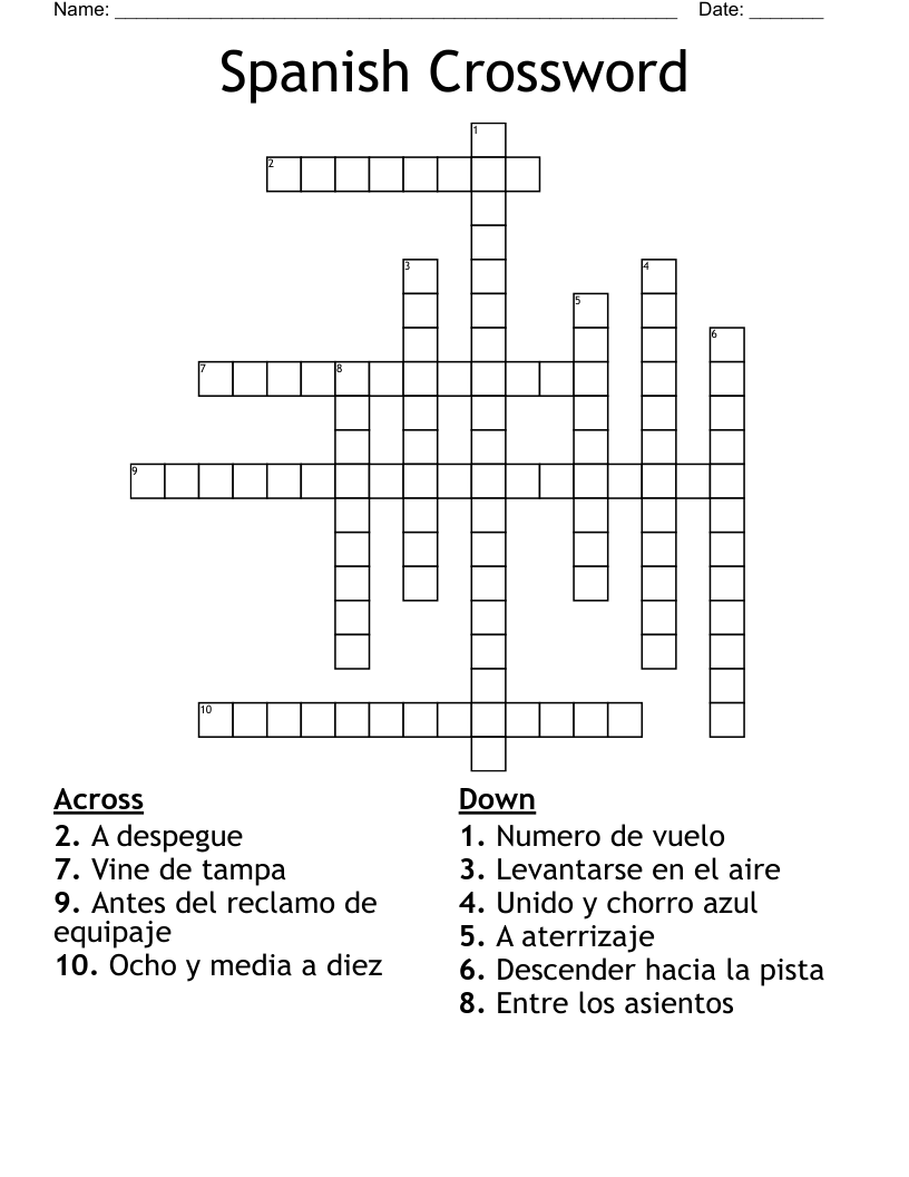 Spanish Crossword