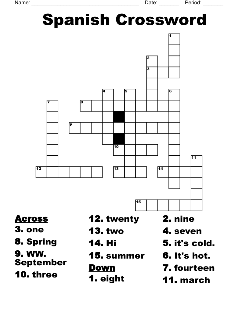 Spanish Crossword