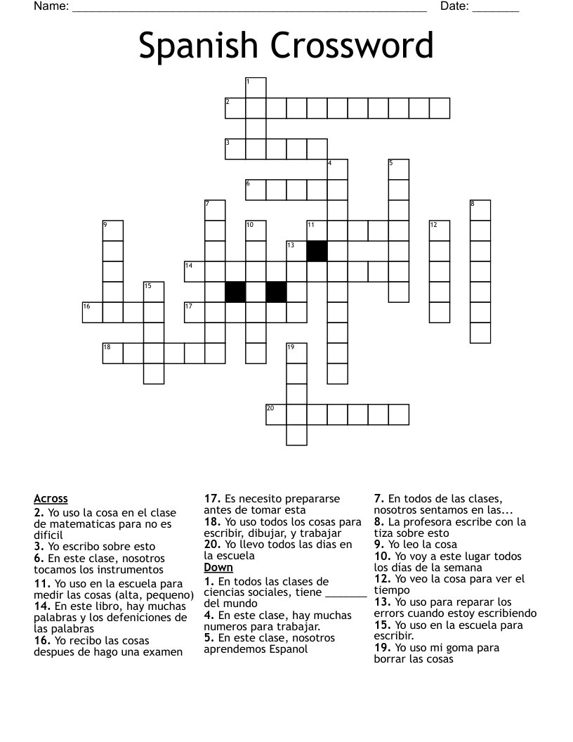 Spanish Crossword