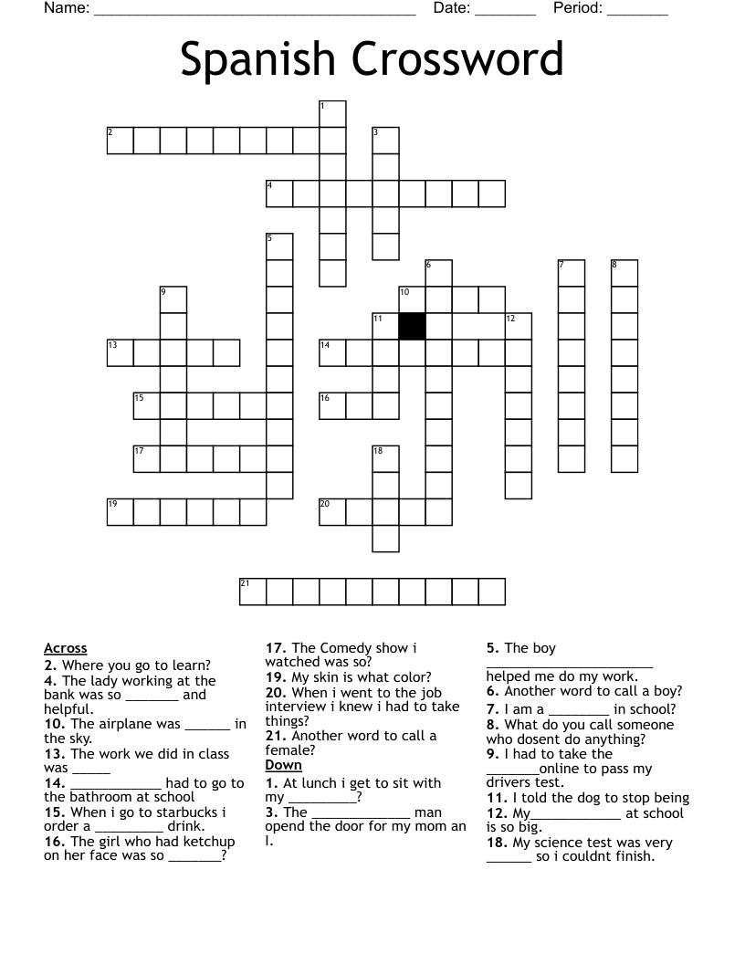 Spanish Crossword